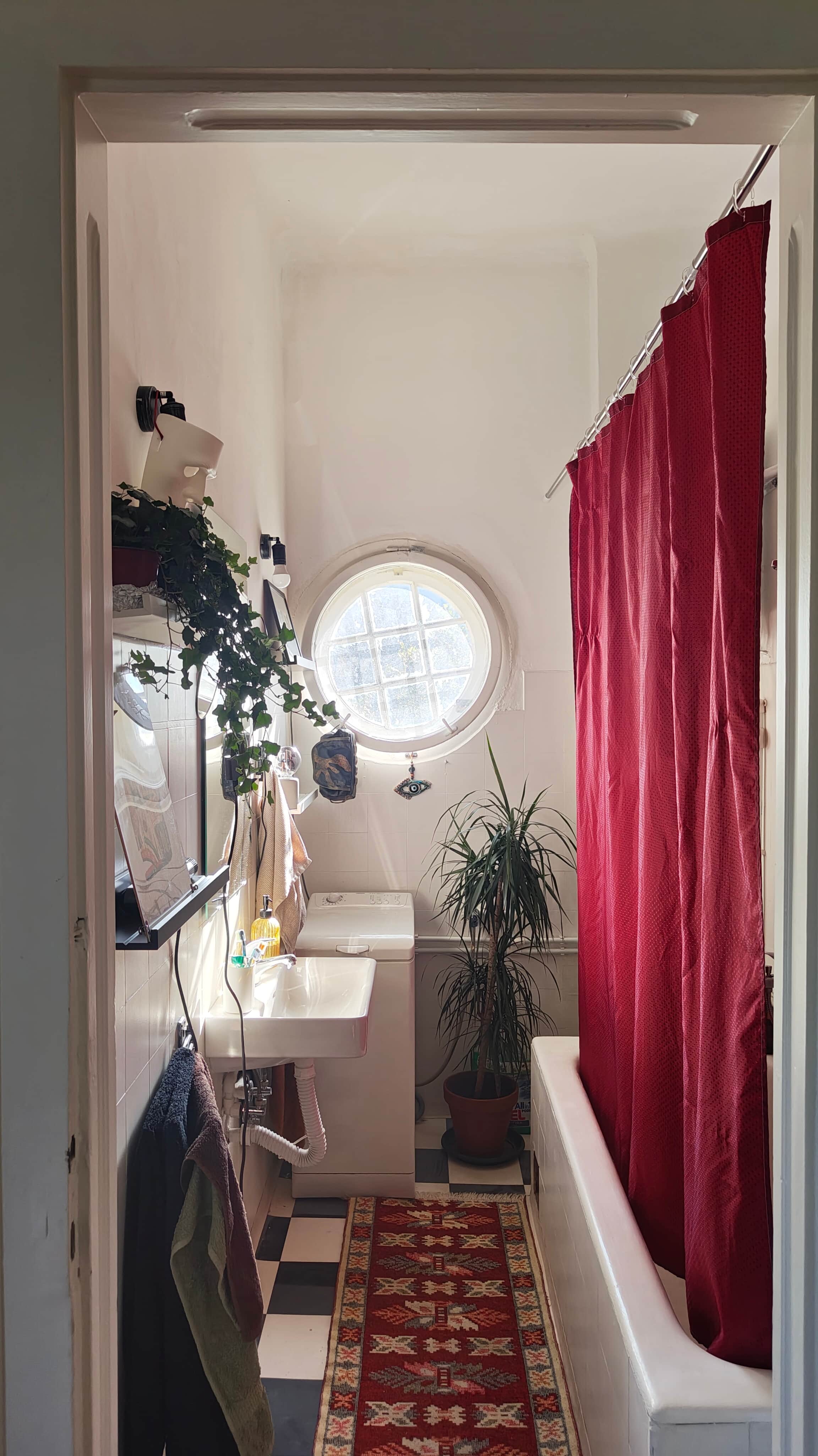 brick road with flowers on the side