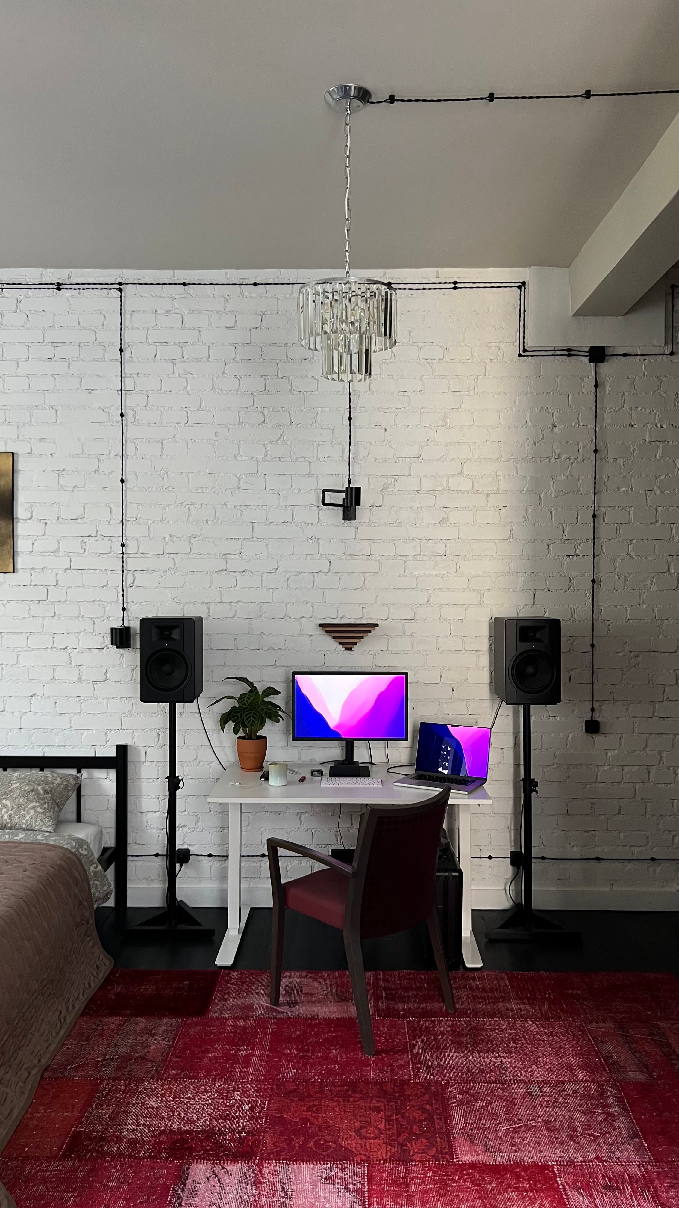 brick road with flowers on the side