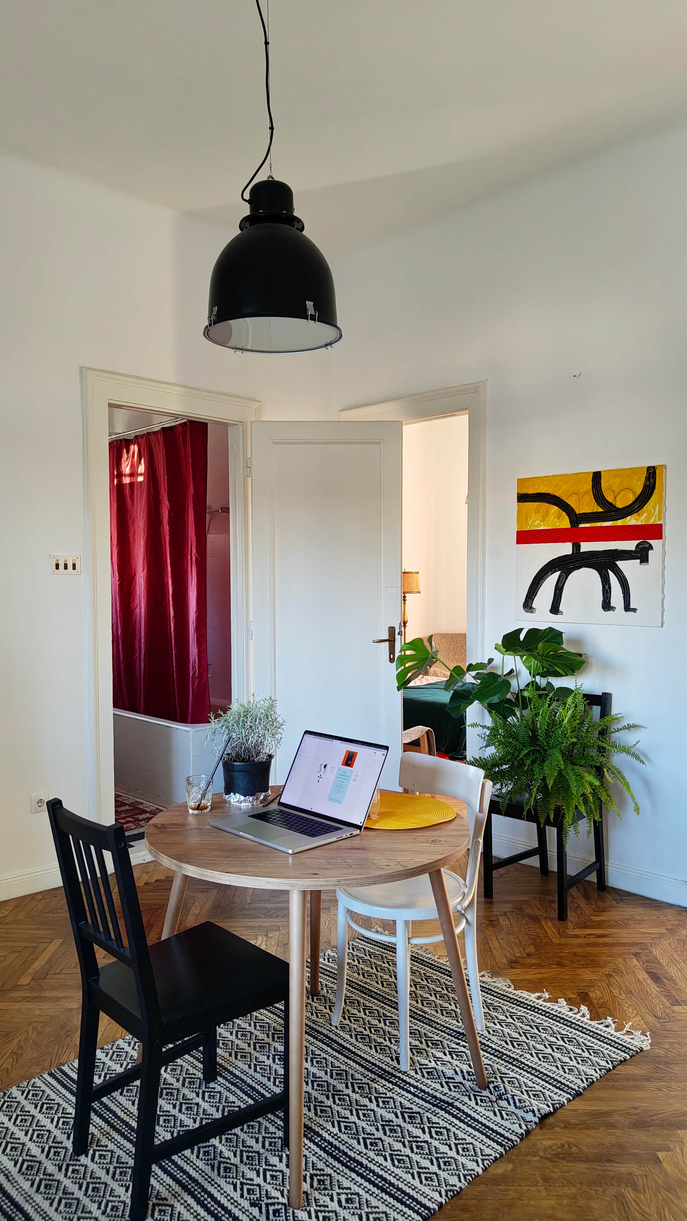 brick road with flowers on the side